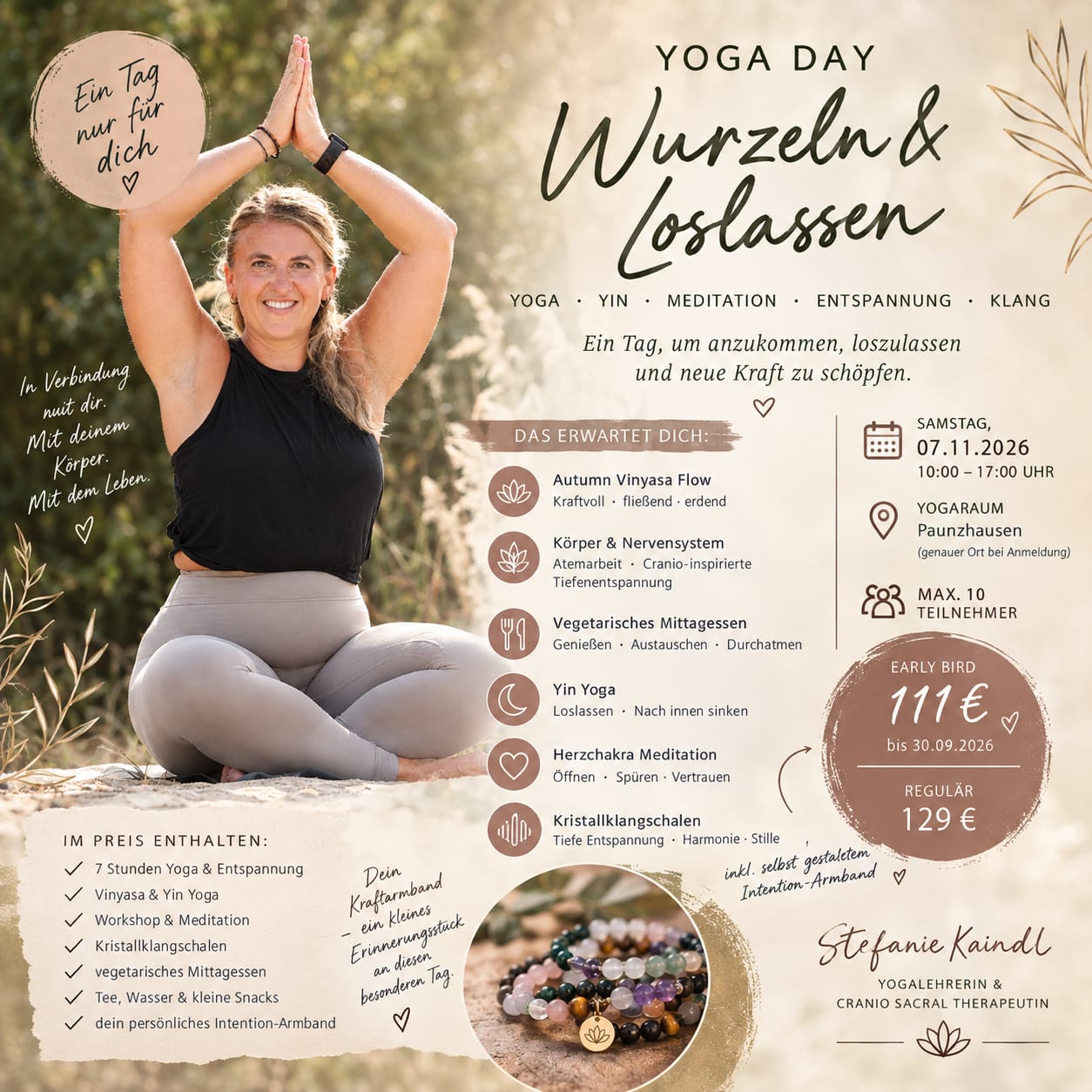 Flyer Yoga Day – Wurzeln & Loslassen mit Stefanie Kaindl